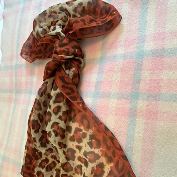 Vintage Signed Honey Brand Scarf 100% Silk Animal Print - Picture 4 of 12